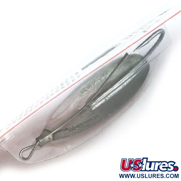   Weedless Johnson Silver Minnow, 1/4oz Orange / Green / Nickel fishing spoon #11048