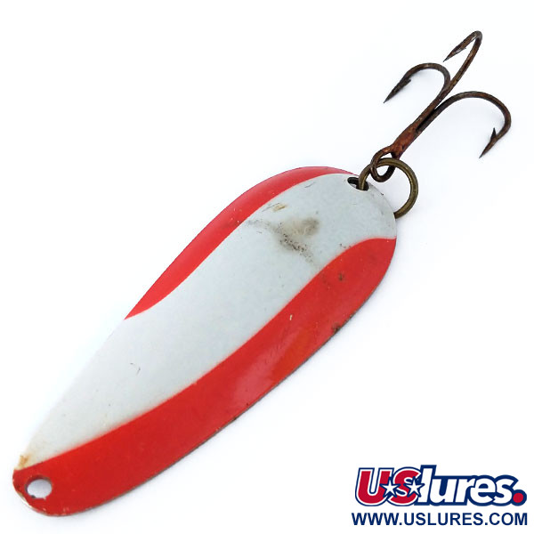 Vintage  Nebco Aqua Spoon, 3/5oz Red / White / Nickel fishing spoon #11051