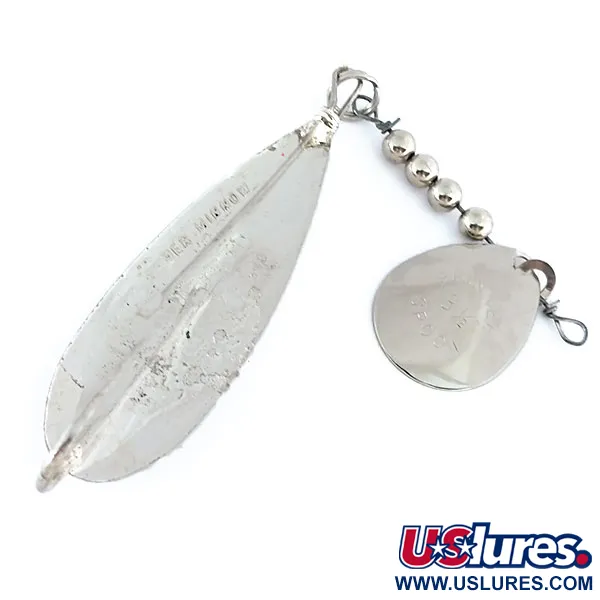 Vintage   Weedless Johnson Silver Minnow with spinner blade, 1/2oz Silver fishing spoon #11053