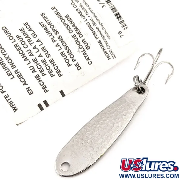   Hopkins shorty 75 Jig Lure, 3/4oz Nickel fishing spoon #11071