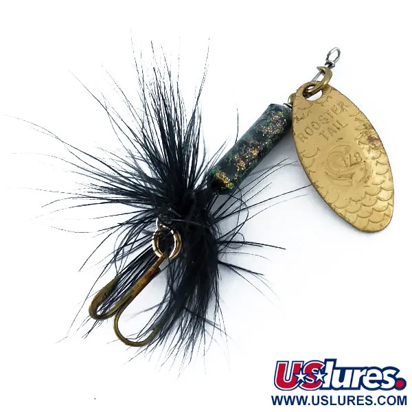 Vintage  Yakima Bait Worden’s Original Rooster Tail, 1/8oz Gold spinning lure #11074