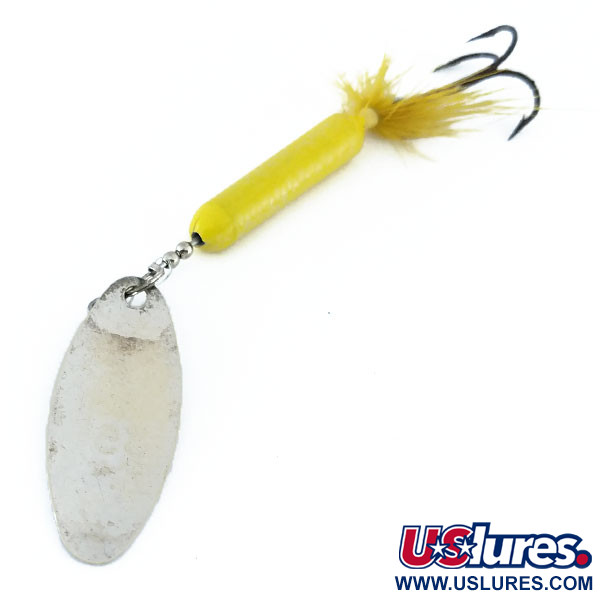 Vintage  Yakima Bait Worden’s Original Rooster Tail 5, 2/5oz Yellow / Silver spinning lure #11077