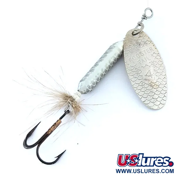 Vintage  Yakima Bait Worden’s Original Rooster Tail 4, 1/4oz Silver spinning lure #11078