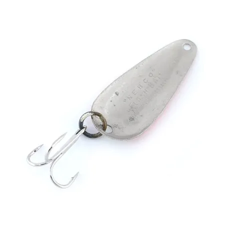 Vintage Nebco FlashBait 366, 1/16oz Red / White / Nickel fishing spoon #11092