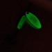 Vintage  Yakima Bait Worden’s Original Rooster Tail Glow, 1/8oz White Glow (Glow in Dark) / Green spinning lure #11098