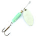 Vintage  Yakima Bait Worden’s Original Rooster Tail Glow, 1/8oz White Glow (Glow in Dark) / Green spinning lure #11098