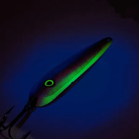 Vintage Other Silver Streak Spoon UV, 2/5oz Blue / Yellow / Silver fishing spoon #11125