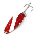 Vintage  Seneca Little Cleo, 1/4oz Red / White / Nickel fishing spoon #11130