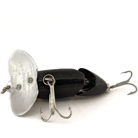 Vintage Rapala Fred Arbogast Jitterbug, 1/3oz Black fishing lure #11136