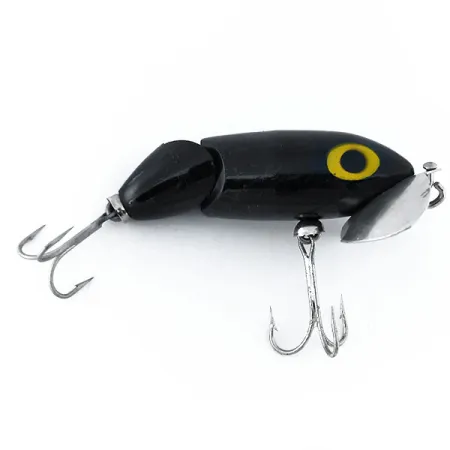 Vintage Rapala Fred Arbogast Jitterbug, 1/3oz Black fishing lure #11136