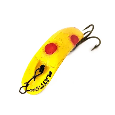 Vintage Yakima Bait FlatFish F3, 1/32oz Yellow / Red fishing lure #11141