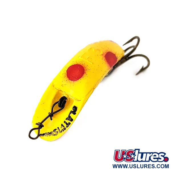 Vintage  Yakima Bait FlatFish F3, 1/32oz Yellow / Red fishing lure #11141