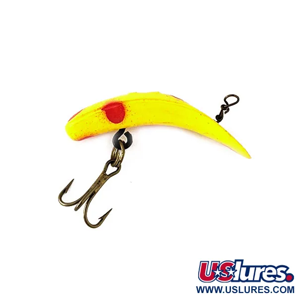 Vintage  Yakima Bait FlatFish F3, 1/32oz Yellow / Red fishing lure #11141