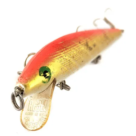 Vintage Rebel Floater F12, 1/3oz Gold / Orange fishing lure #11148