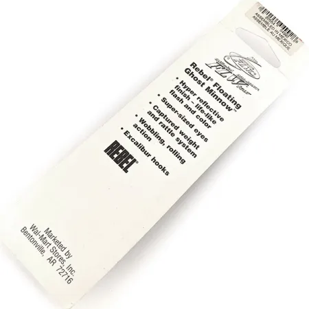 Rebel Floating Ghost Minnow Excallibur Hooks, 1/4oz Ghost  fishing lure #11155