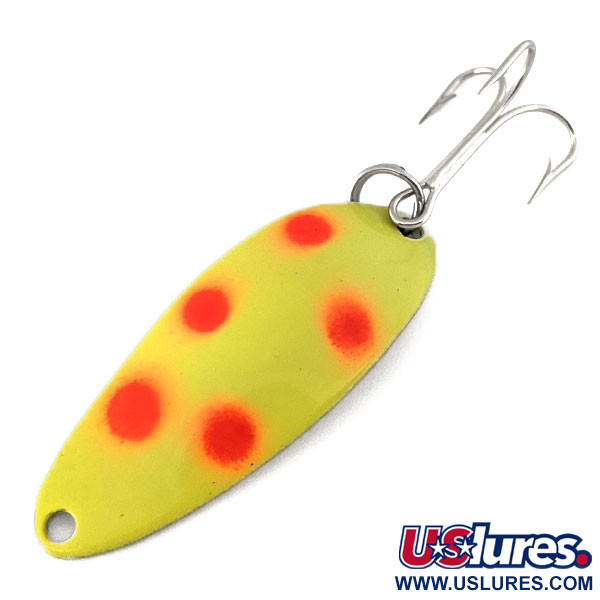  Seneca Little Cleo (Hula Girl) UV, 1/3oz Yellow / Red / Nickel fishing spoon #11156