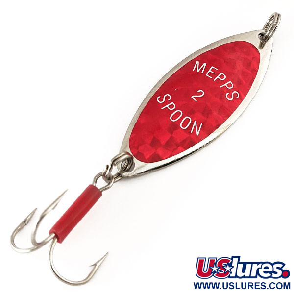 Vintage   Mepps Spoon 2, 1/3oz Nickel / Red fishing spoon #11168