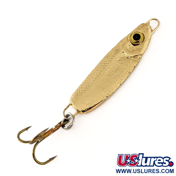 Vintage Luhr Jensen Crippled Herring Jig Lure, 3/4oz Gold fishing spoon  #16077