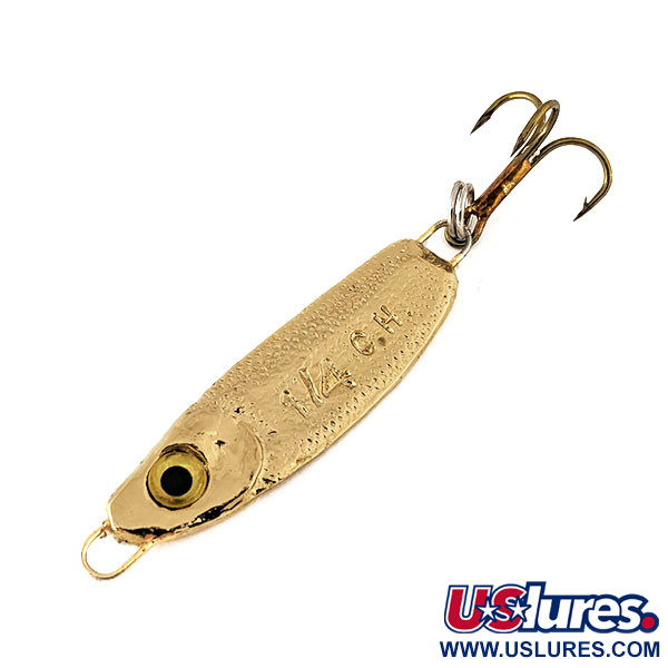 Vintage   Luhr Jensen Crippled Herring Jig Lure, 1/4oz Gold fishing spoon #11174