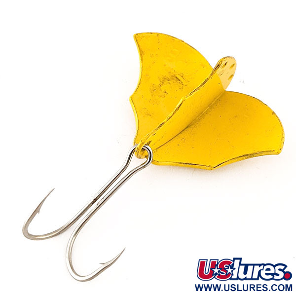 Vintage  Harrison Industries Baby Bat, 1/2oz Yellow fishing spoon #11186