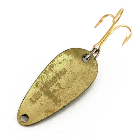 Vintage Len Thompson #7, 3/16oz Green / Brass fishing spoon #11191