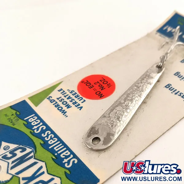   Hopkins No=Eql Jig Lure, 1/2oz Hammered Nickel fishing spoon #11193