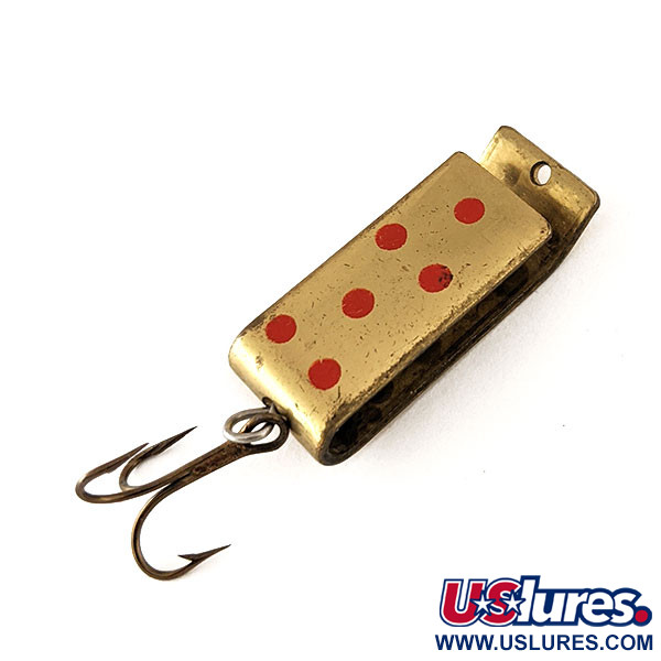 Vintage   Jake's Lures Lil Jake, 1/3oz Brass / Red fishing spoon #11199
