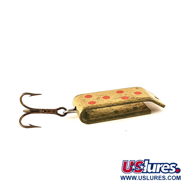 Vintage   Jake's Lures Lil Jake, 1/3oz Brass / Red fishing spoon #11199