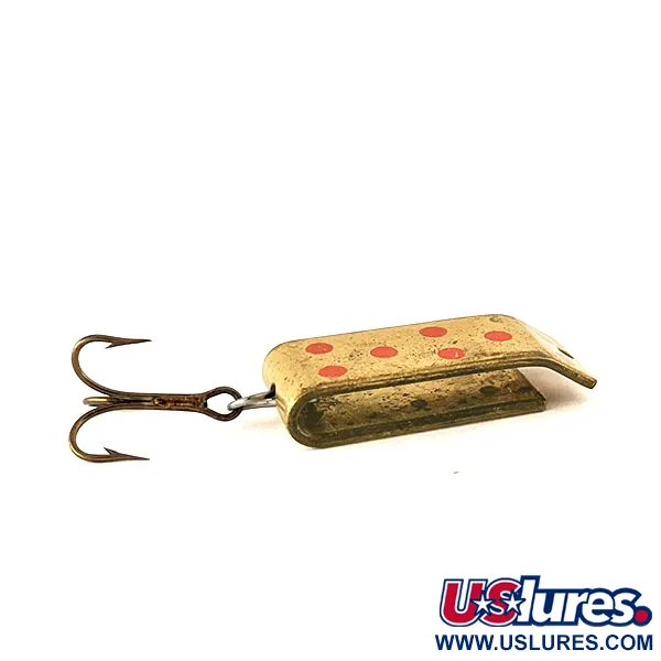 Vintage   Jake's Lures Lil Jake, 1/3oz Brass / Red fishing spoon #11199
