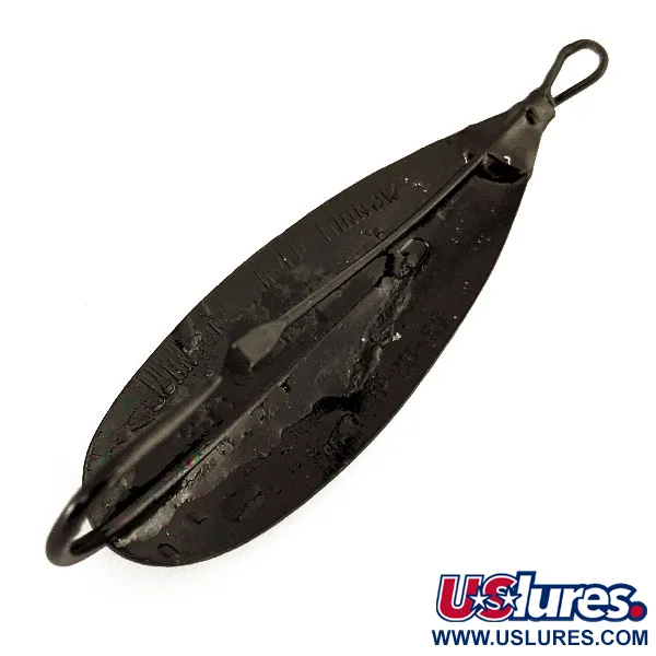 Vintage   Weedless Johnson Silver Minnow, 1/3oz Black fishing spoon #11201