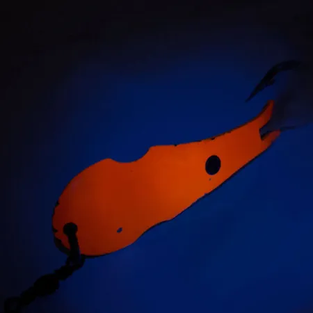 Panther Martin Zig Zag con Penna, 3/5oz Fluorescent Orange Glow in UV light, Fluorescent fishing spoon #11202