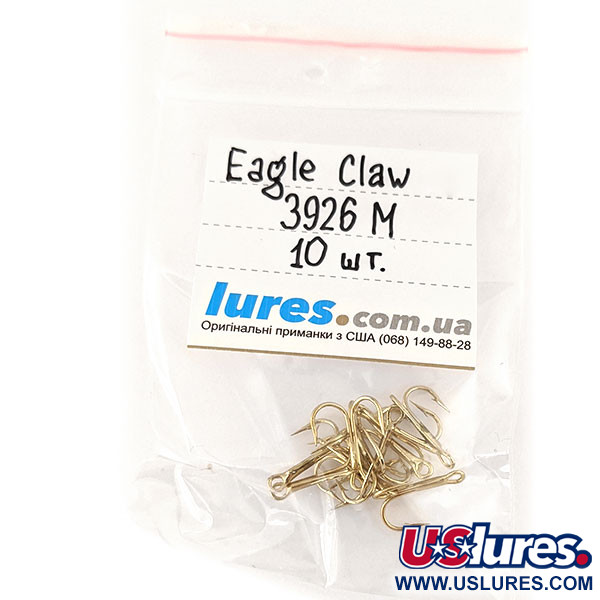   Treble Hook Eagle Claw #10 3926 M,  Gold fishing #12303