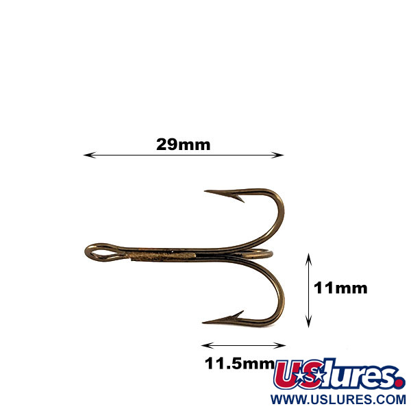   Treble Hook Mustad #2 Bronze 3551,  Bronze fishing #11225