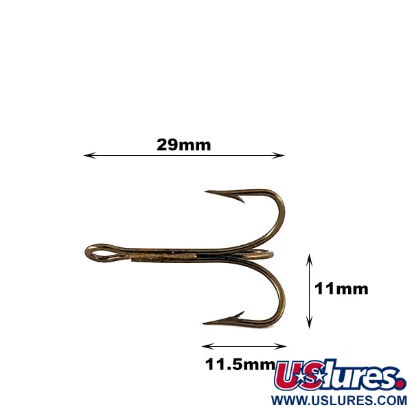 Treble Hook Mustad #2 Bronze 3551, Bronze fishing #11225