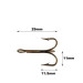   Treble Hook Mustad #2 Bronze 3551,  Bronze fishing #11615