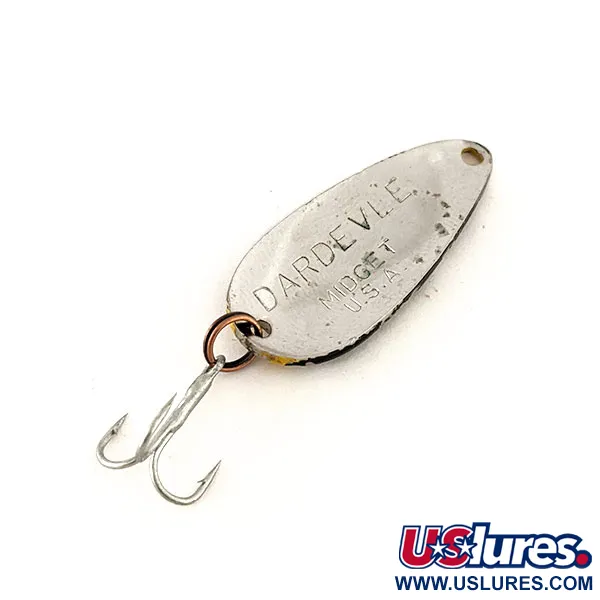 Vintage  Eppinger Dardevle Midget, 3/16oz Yellow / Black / Nickel fishing spoon #11245