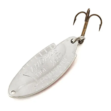 Vintage Thomas Buoyant, 3/16oz Nickel / Red / Yellow fishing spoon #11248