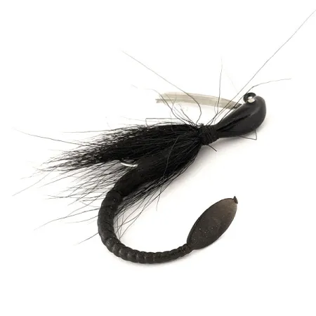 Vintage Cotton Cordell Banana Head Tattle-Tail Jig + Tattle-Tail Worm (vintage, 1970s), 1/2oz Black fishing #11260