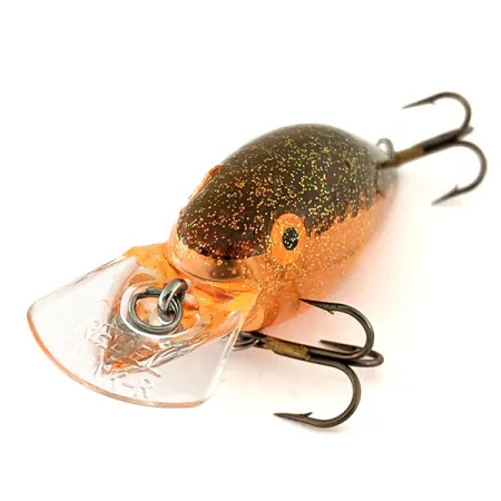 Vintage Rebel Crank R, 1/3oz Transparent with Red Glitter fishing lure #11272