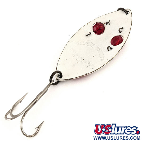 Vintage  Hofschneider Red Eye Wiggler, 1oz White / Red fishing spoon #11277