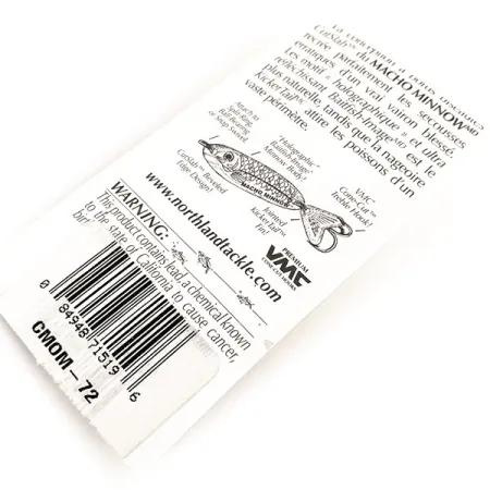  Northland Macho Minnow Jig Lure, 1/2oz Rainbow Fish fishing spoon #11289