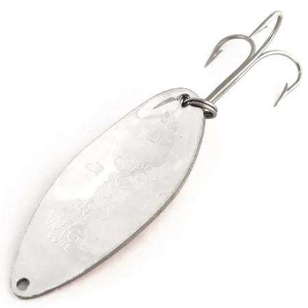 Vintage Seneca Little Cleo (Hula Girl), 3/4oz Nickel / Orange / Black fishing spoon #11305