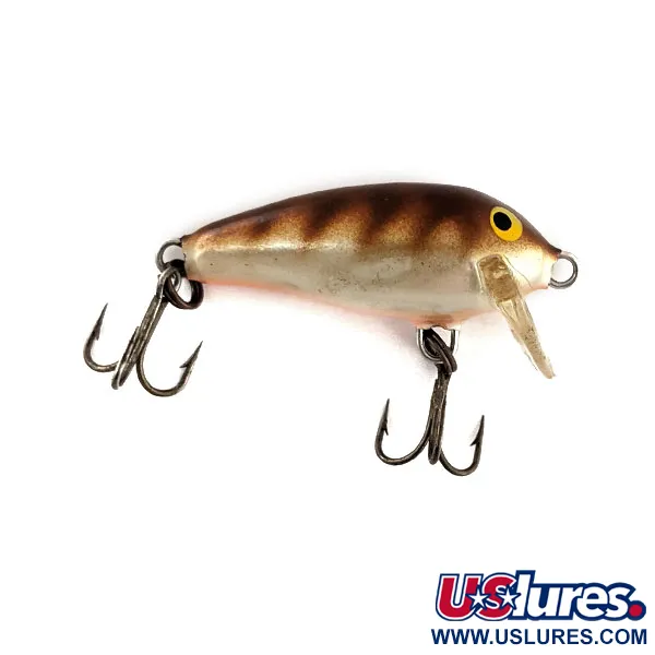 Vintage Rapala Mini Fat Rap 30, 1/8oz Brown Tiger fishing lure #11328