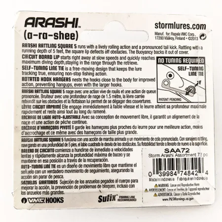 Storm Arashi Rattling Square 5, 2/3oz Bluegill fishing lure #11705