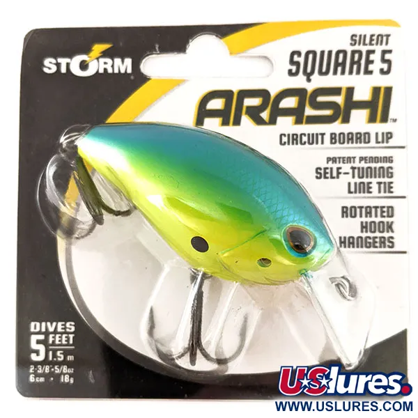 Storm Arashi Silent Square 5, 2/3oz Blue Chart Shad  fishing lure #11706