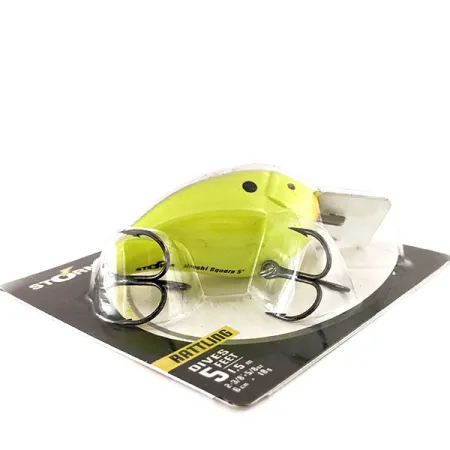 Storm Arashi Rattling Square 5, 2/3oz Black Chartreuse Shad fishing lure #11335