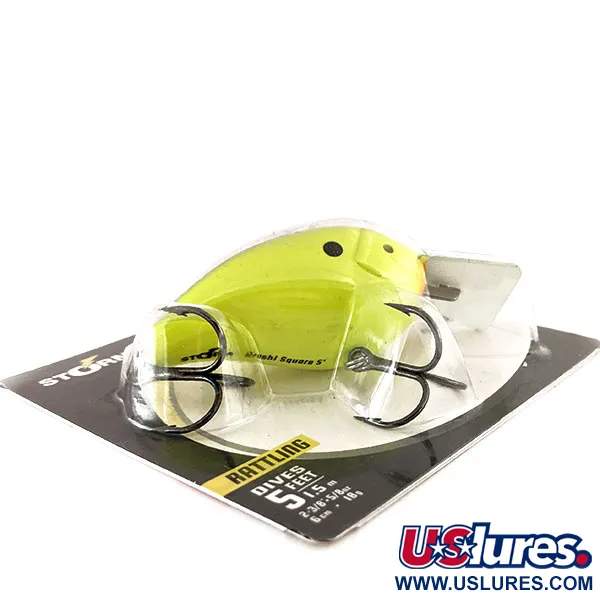 Storm Arashi Rattling Square 5, 2/3oz Black Chartreuse Shad fishing lure #11335