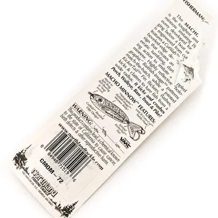 Northland Macho Minnow Jig Lure, 1/2oz Nickel / Rainbow Fish fishing spoon #11341