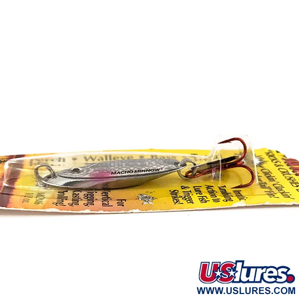 Northland Macho Minnow Jig Lure, 1/2oz Nickel / Rainbow Fish fishing spoon #11341