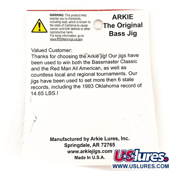 Arkie Jig The Original Weedless